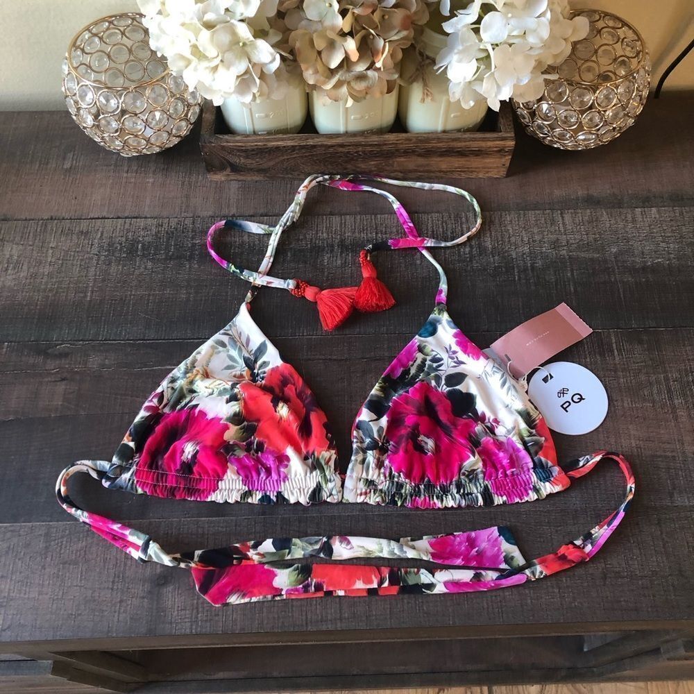 PQ Reversible Triangle Bikini Top Desert Rose